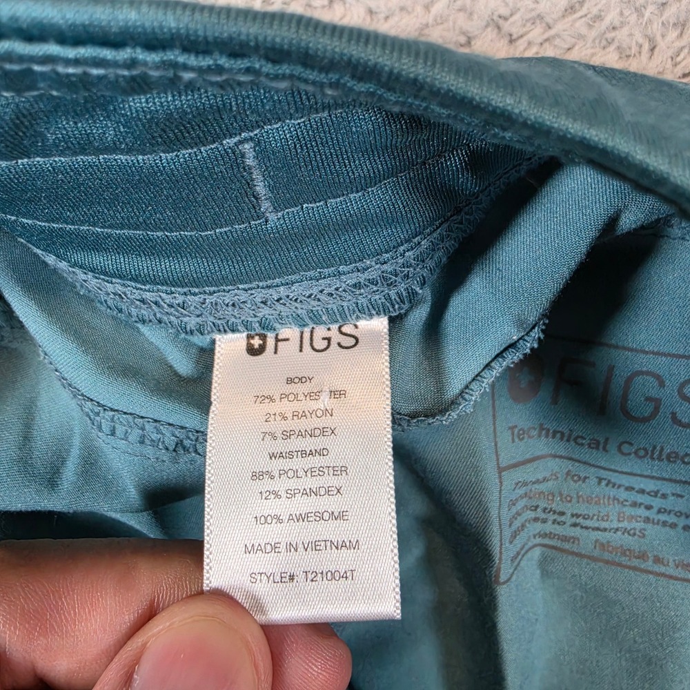 FIGS Livingston Scrub Pants Women Small Tall Lot of 2 Green Teal Straight Leg - Picture 12 of 16